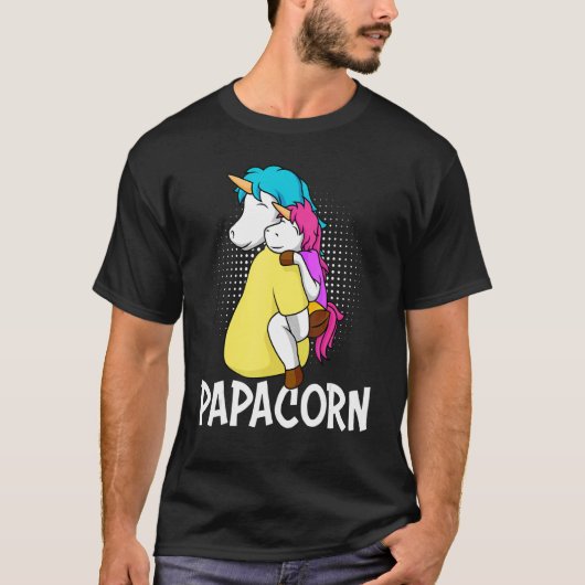 Mannen Papacorn vader Unicorn Daughter Dad T-shirt (Voorkant)