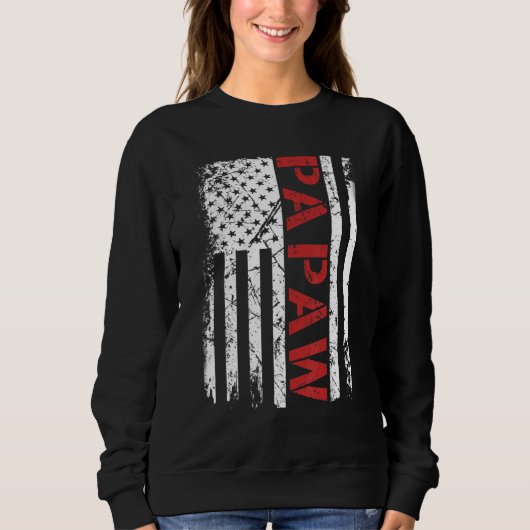 Mannen papaja  amerikaanse vlag voor pa papa trui (Voorkant)