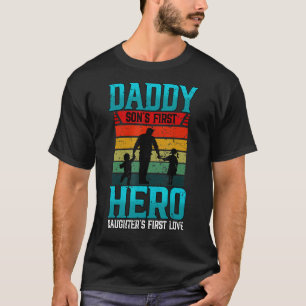 Mannen papa's eerste Hero Daughter's eerste liefde T-shirt