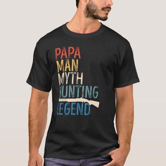 Mannen papa's pappa de jagerij op de legende retro t-shirt (Voorkant)