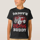 Mannen papa's Riding Buddy Dirt Quad Four Wheeler T-shirt (Voorkant)