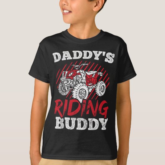 Mannen papa's Riding Buddy Dirt Quad Four Wheeler T-shirt (Voorkant)