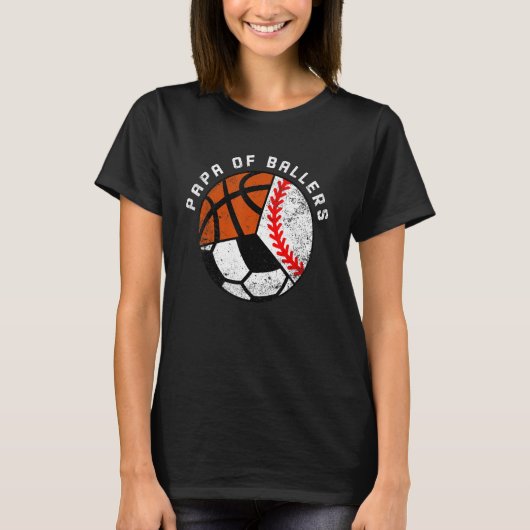 Mannen papa's van ballethonkbal t-shirt (Voorkant)