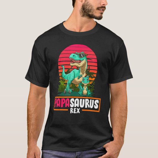 Mannen Papasaurus Dadasaurus Cool Dinosaur Dad D T-shirt (Voorkant)