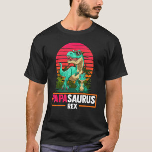 Mannen Papasaurus Rex Dadasaurus Cool Father Son D T-shirt