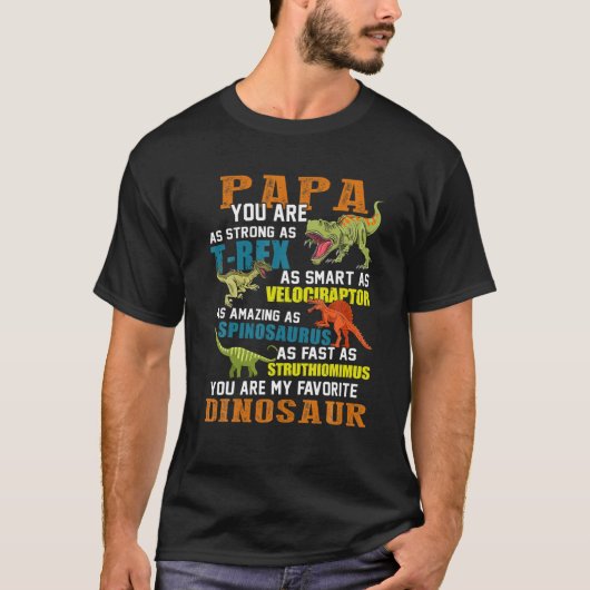 Mannen Papasaurus T Rex Dinosaur Papa Saurus T-shirt (Voorkant)