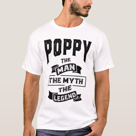 Mannen papaver het Man de mythe de legendste T-shi T-shirt (Voorkant)