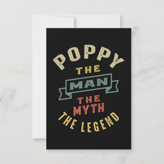 Mannen papaver het Man Myth Legend vader Gift RSVP Kaartje (Voorkant)