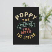 Mannen papaver het Man Myth Legend vader Gift RSVP Kaartje (Staand voorkant)