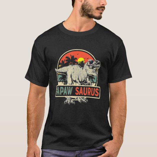 Mannen Papawsaurus rex dinosaurus papaw saurus vad T-shirt (Voorkant)