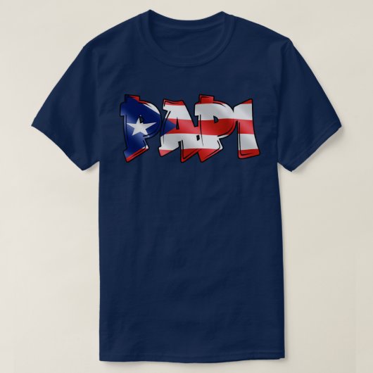 Mannen Papi Puerto Ricaanse vlag PR Pride vader va T-shirt (Design voorkant)