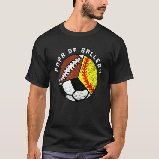 Mannen papier van het Football van de voetbalbal P T-shirt (Voorkant)