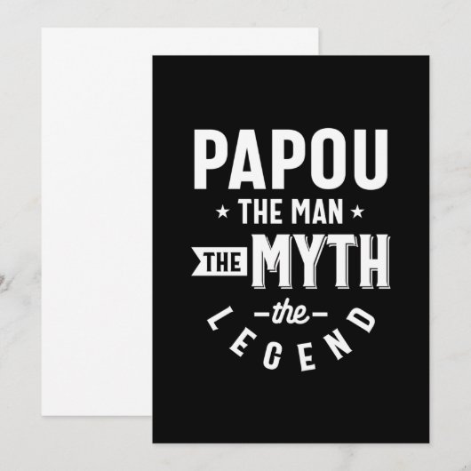 Mannen papou het Man de mythe de legendarische cad Kaart (Voorkant / Achterkant)