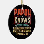 Mannen Papou kent alles Funny Grandpa Keramisch Ornament (Rechts)