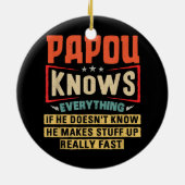 Mannen Papou kent alles Funny Grandpa Keramisch Ornament (Achterkant)