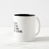 Mannen pappa De dom het legenshirt Tweekleurige Koffiemok (Voorkant rechts)