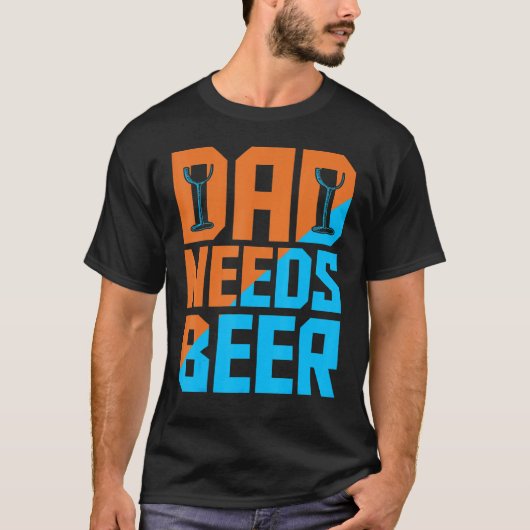 Mannen pappa heeft een bierkostuum nodig t-shirt (Voorkant)