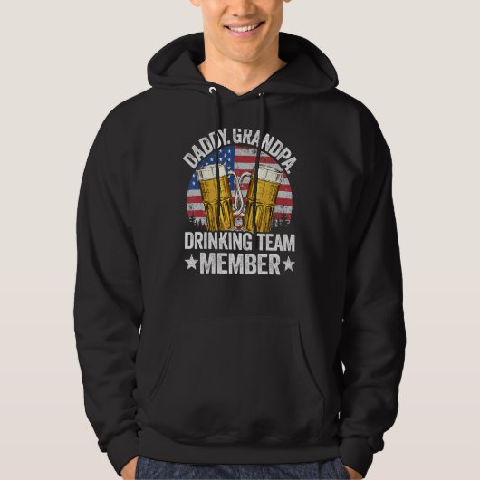 Mannen pappa opa vs Drink teamlid 4 van Hoodie (Voorkant)
