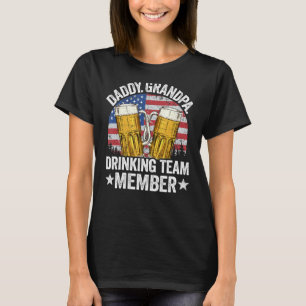 Mannen pappa opa vs Drink teamlid 4 van T-shirt