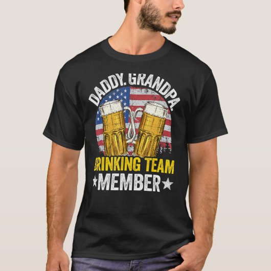 Mannen pappa opa vs Drink teamlid 4 van T-shirt (Voorkant)