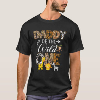 Mannen pappa van de dierentuin Birthday Safari Ani T-shirt