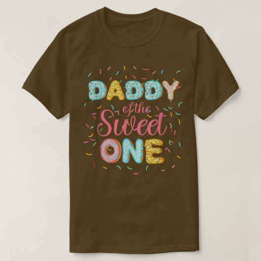 Mannen pappa van de zoete 1 Shirt 1e dag donut (Design voorkant)