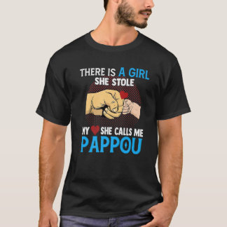 Mannen Pappou Vaderdag van vrouw en dochter Zij T-shirt