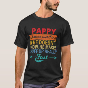 Mannen Pappy kent alles opa vaderdag T-shirt
