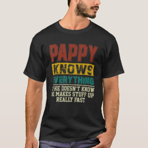 Mannen Pappy kent alles wat is T-shirt