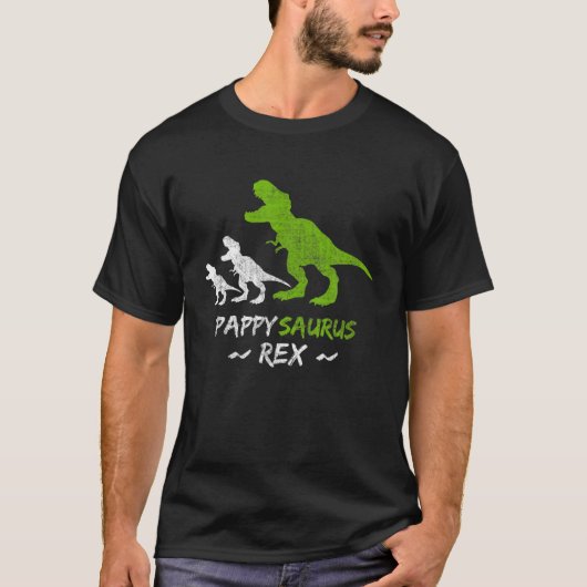 Mannen Pappysaurus Funny Rex Pappy Saurus Dinosaur T-shirt (Voorkant)