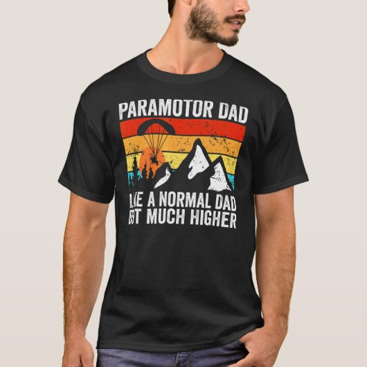 Mannen Paramotorvader is een normale vader, maar v T-shirt (Voorkant)