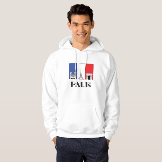 Mannen Paris Hoodie (Voorkant volledig)