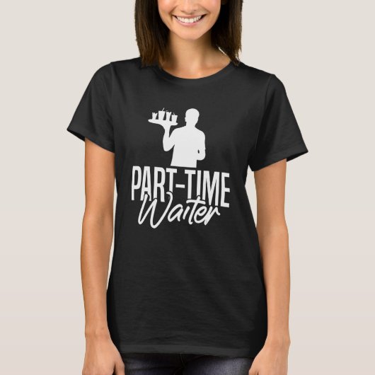 Mannen parttime Wa van de Restaurant van de Server T-shirt (Voorkant)