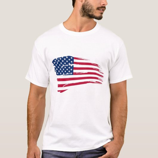 Mannen Patriotic Flag Shirt (Voorkant)