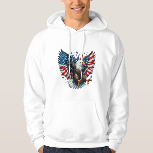 Mannen Patriotic Hoodie (Voorkant)
