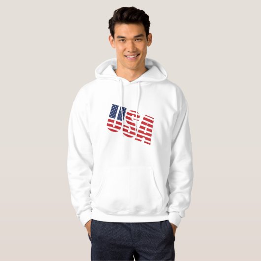 Mannen Patriotic Hoodie (Voorkant volledig)