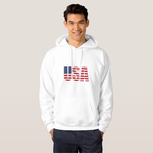 Mannen Patriotic Hoodie (Voorkant volledig)