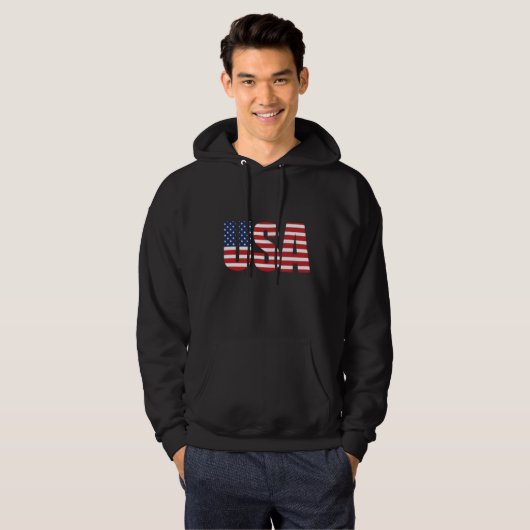 Mannen Patriotic Pullover Hoodie (Voorkant volledig)