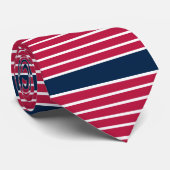 Mannen Patriotisch Rood Wit en Blauw Gestreept Str Stropdas (Opgerold)