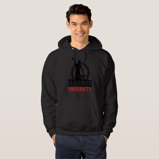 Mannen Patriottisch Amerikaans Blacksmith Forge Ha Hoodie (Voorkant volledig)