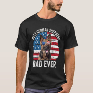 Mannen Patriottisch Duits Shepherd Dad American Fl T-shirt