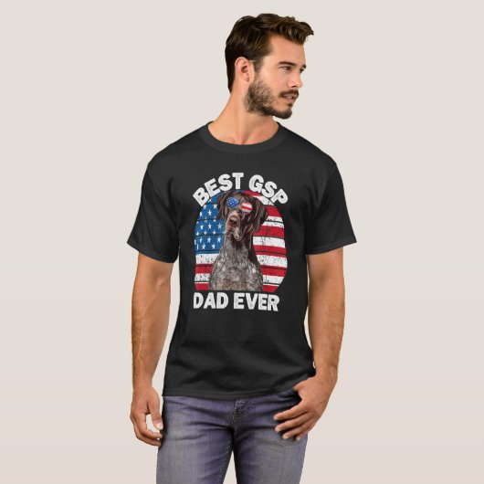 Mannen Patriottisch Duits Shorthaired Pointer Dad  T-shirt (Voorkant volledig)