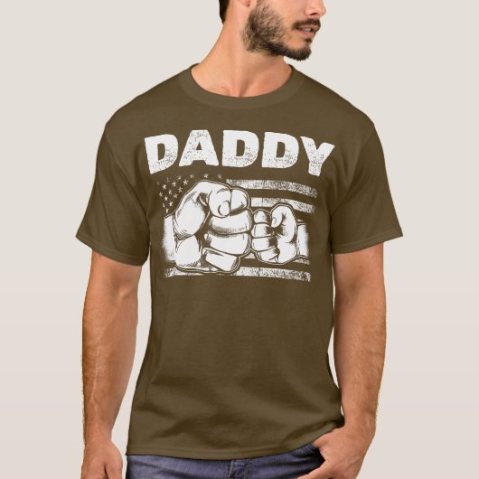 Mannen Patriottische papa Amerikaanse vlag Vader Z T-shirt (Voorkant)