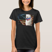 Mannen patriottische Samoyed American Flag Dog Man T-shirt (Voorkant)