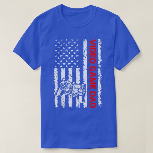 Mannen patriottische videogame Papa Amerikaanse vl T-shirt (Design voorkant)
