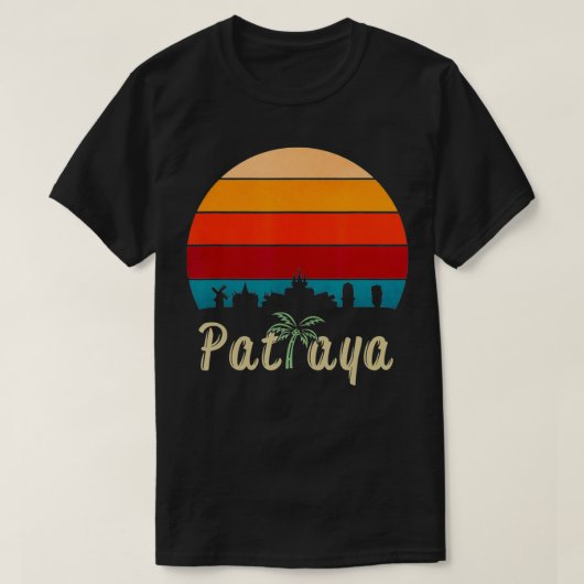 Mannen Pattaya Thailand Skyline T-shirt (Design voorkant)