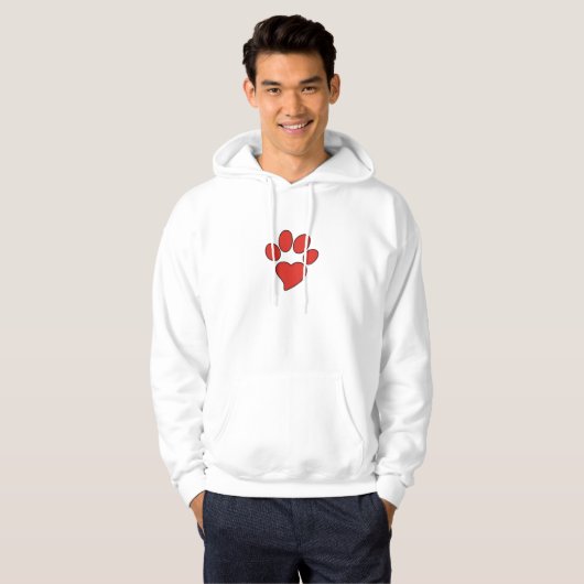 Mannen pawprint Hoodie (Voorkant volledig)