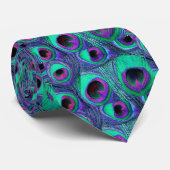 Mannen Peacock-Stropdas - Blauwgroen Paars Blauw R Stropdas (Opgerold)