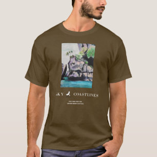 Mannen-peering door het Rocks-t-shirt T-shirt