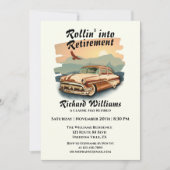 Mannen pensioen retro klassieke auto woestijn zons kaart (Voorkant)